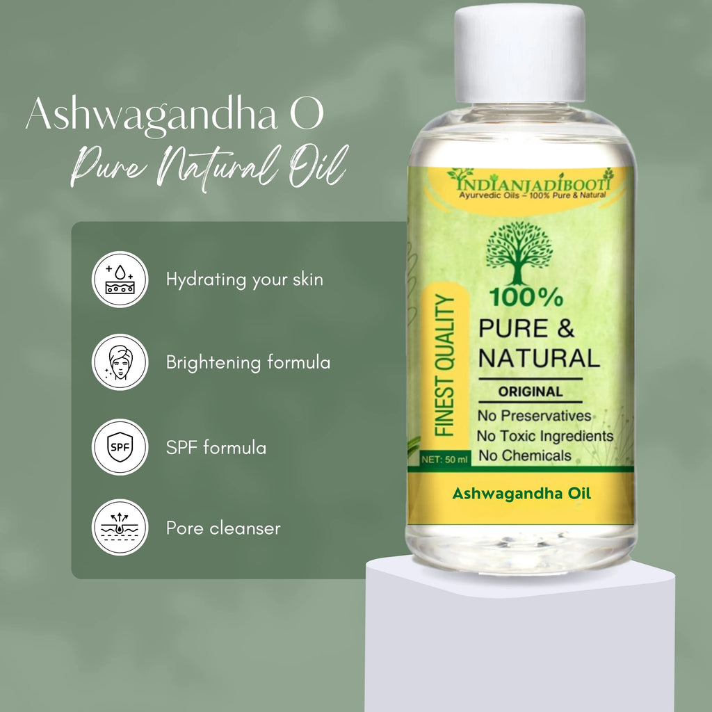 Ashwagandha Edible (Roots) (Oil) - Ashvagandha (Jadd) (Tel) - Asgandh Nagori (Tailam) - Indian Ginseng - Winter Cherry - Vajigandha - Withania Somnifera by IndianJadiBooti - indianjadibooti