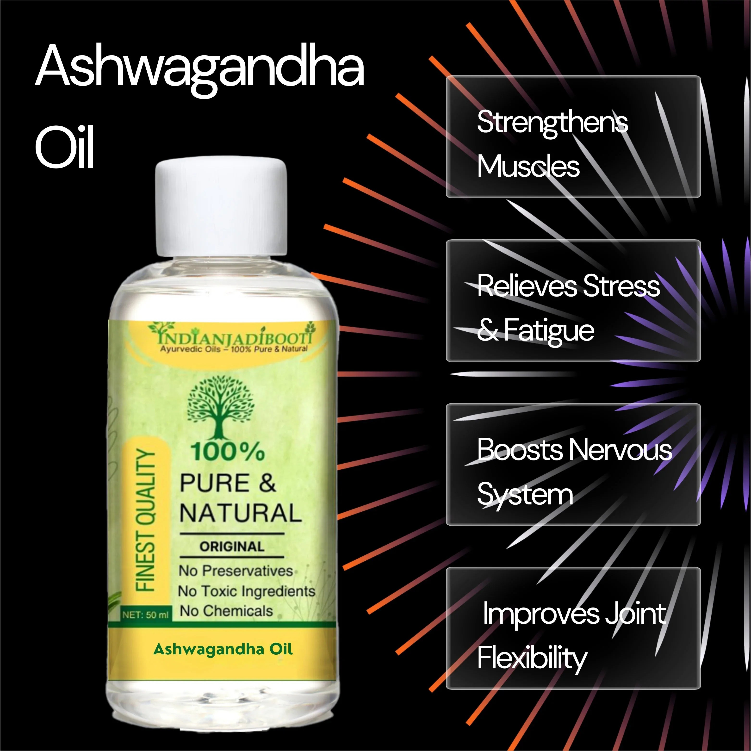 Ashwagandha Edible (Roots) (Oil) - Ashvagandha (Jadd) (Tel) - Asgandh Nagori (Tailam) - Indian Ginseng - Winter Cherry - Vajigandha - Withania Somnifera by IndianJadiBooti - indianjadibooti