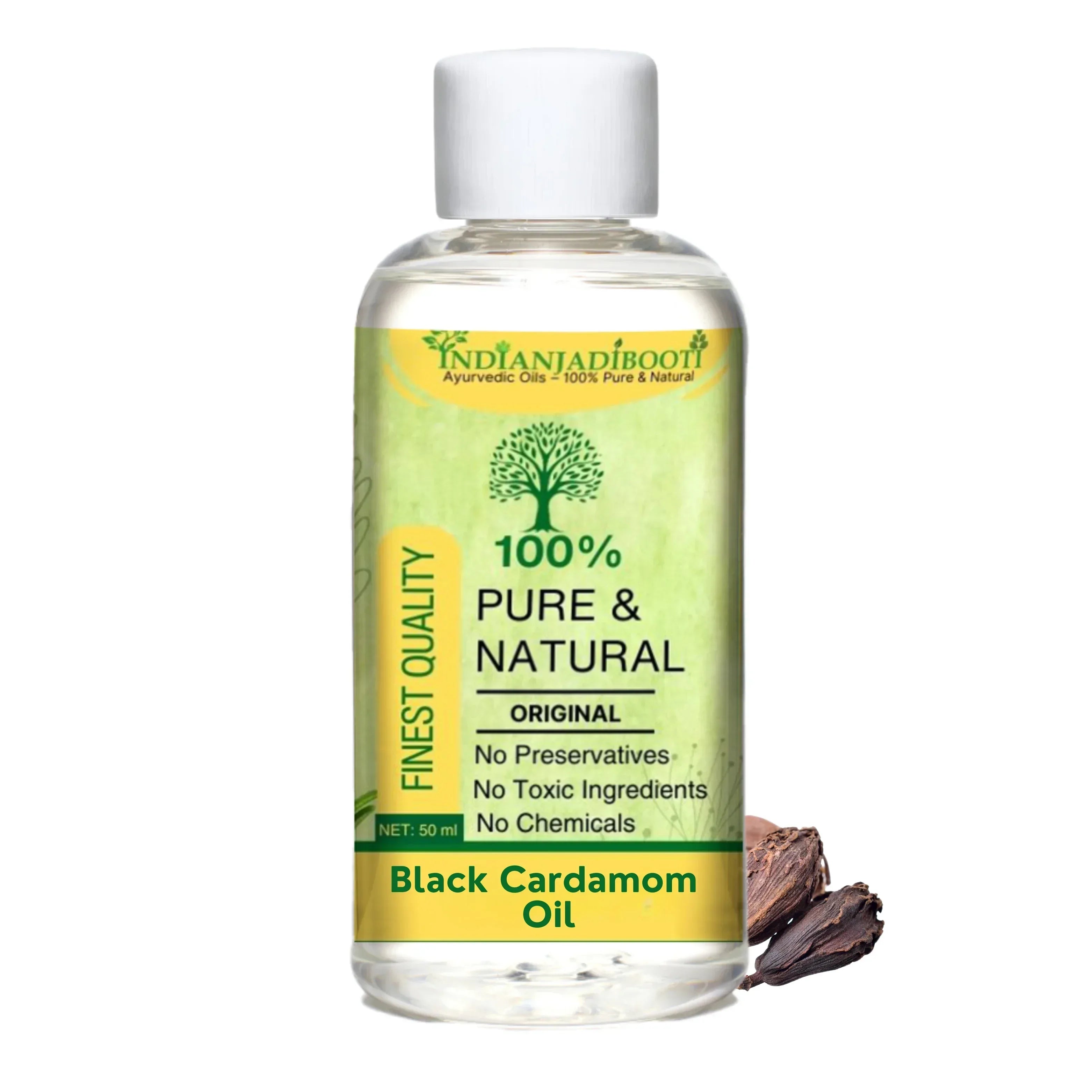 Black Cardamom Edible (Essential) (Oil) - Kali Moti Elaichi (Tel) - Amomum Subulatum (Tailam) - Elettaria Cardamomum by IndianJadiBooti - indianjadibooti