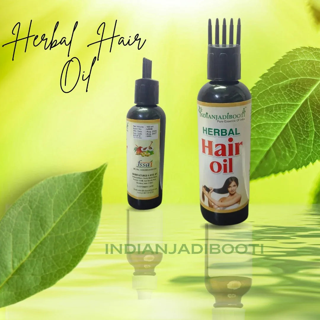 Herbal Hair Oil [100 ML] (Ayurvedic Mix of 22 Best Ingredients for Hair Growth) by IndianJadiBooti - indianjadibooti
