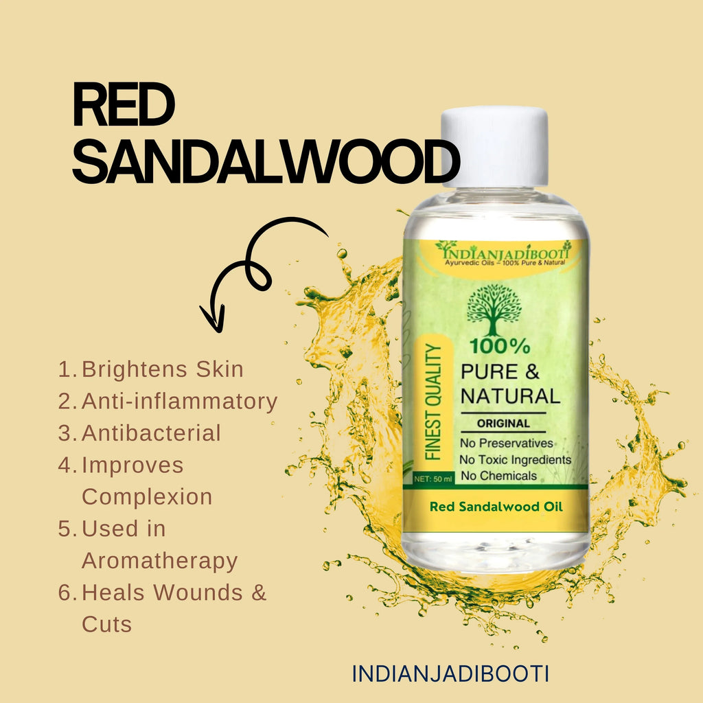 Lal Chandan (Tel) - Red Sandalwood (Oil) - Rakt Chandana (Tailam) - Pterocarpus Santalinus - Santalum Album by IndianJadiBooti - indianjadibooti