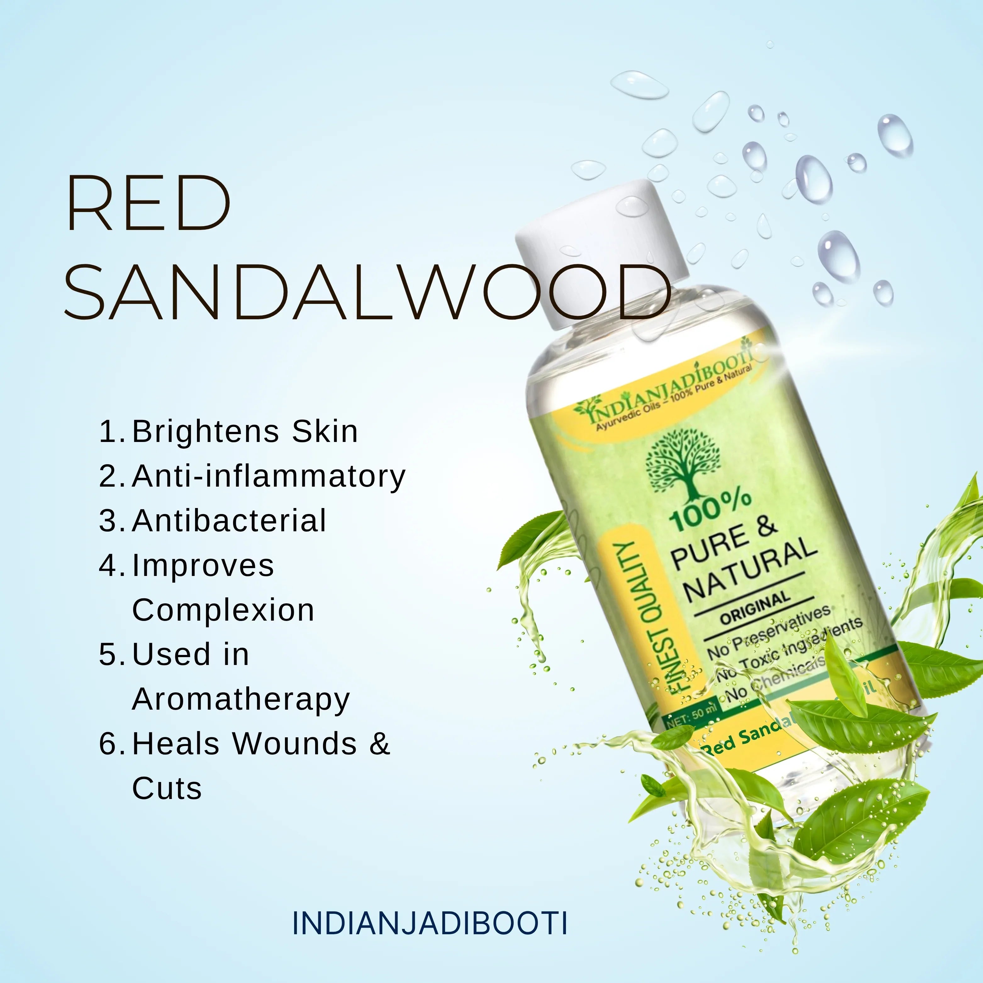 Lal Chandan (Tel) - Red Sandalwood (Oil) - Rakt Chandana (Tailam) - Pterocarpus Santalinus - Santalum Album by IndianJadiBooti - indianjadibooti
