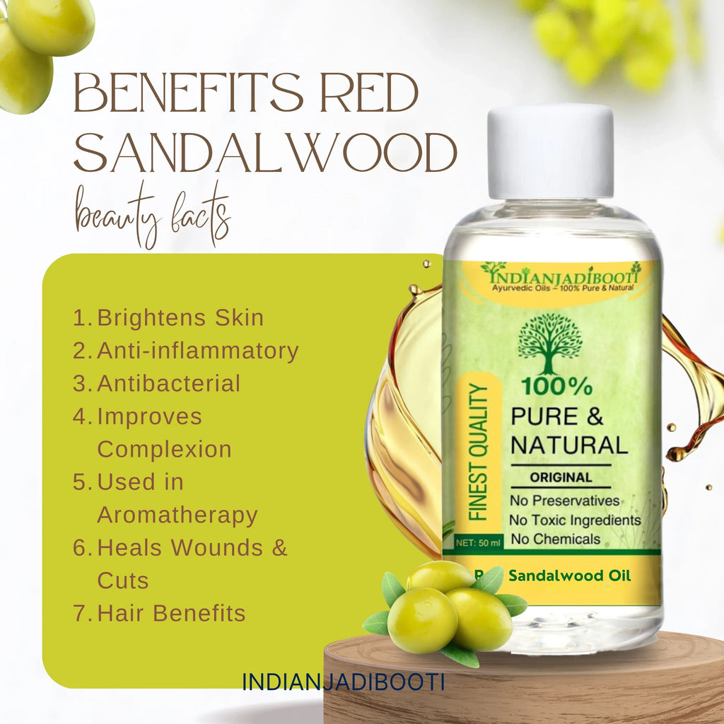 Lal Chandan (Tel) - Red Sandalwood (Oil) - Rakt Chandana (Tailam) - Pterocarpus Santalinus - Santalum Album by IndianJadiBooti - indianjadibooti