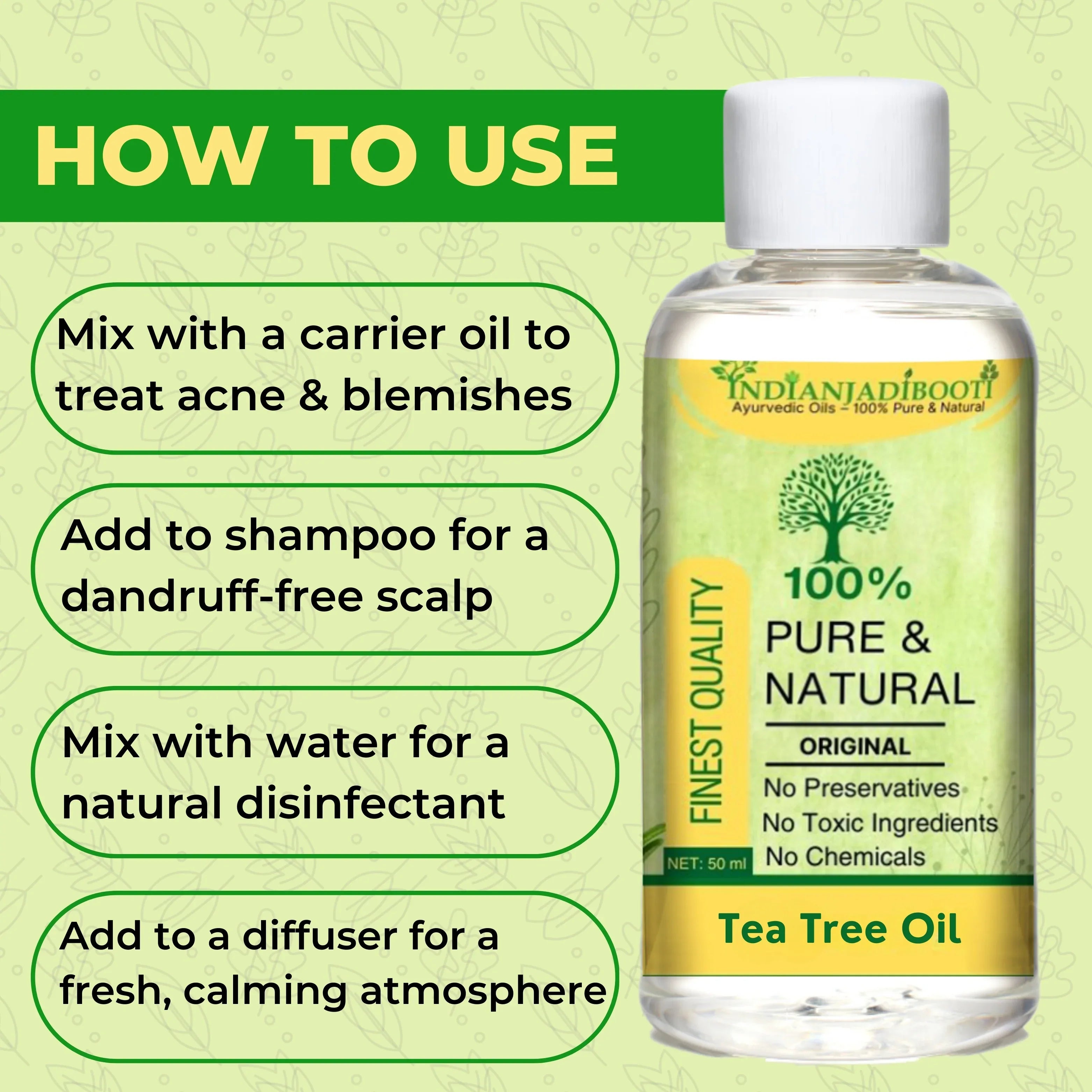 Tea Tree (Essential) (Oil) - Chai Ped (Tel) - Melaleuca (Oil) - Melaleuca Alternifolia by IndianJadiBooti - indianjadibooti