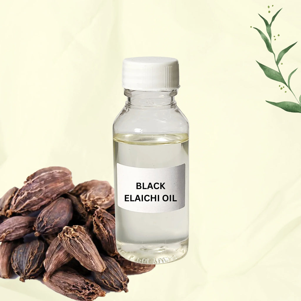 Black Cardamom Edible (Essential) (Oil) - Kali Moti Elaichi (Tel) - Amomum Subulatum (Tailam) - Elettaria Cardamomum by IndianJadiBooti - indianjadibooti