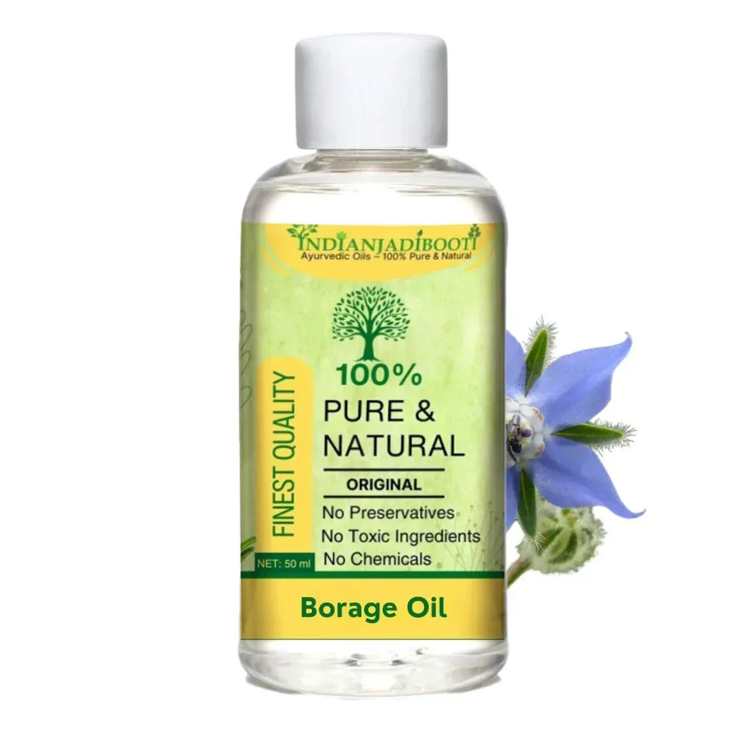 Borage Edible (Cold Pressed) (Oil) - (Natural Therapeutic Grade) - Gajwan (Tel) - Gaozaban (Tailam) - Star Flower - Boragio - Gol Gavzaban - Borago Officinalis - Onosma Bracteatum by IndianJadiBooti Secondary image