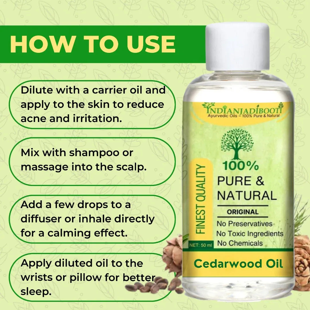 Cedarwood (Essential) (Oil) (Tel) (Tailam)- Pure And Natural Aromatherapy Oil For Grounding, Relaxation, And Topical Application by IndianJadiBooti - indianjadibooti