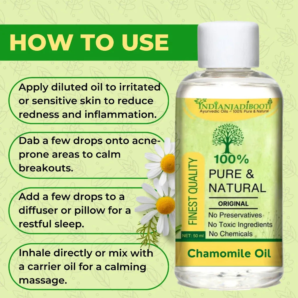 Chamomile (Essential) (Oil) - Babuna (Tel) - Babune (Tailam) - Karpurapuspa - Matricaria Chamomilla by IndianJadiBooti - indianjadibooti
