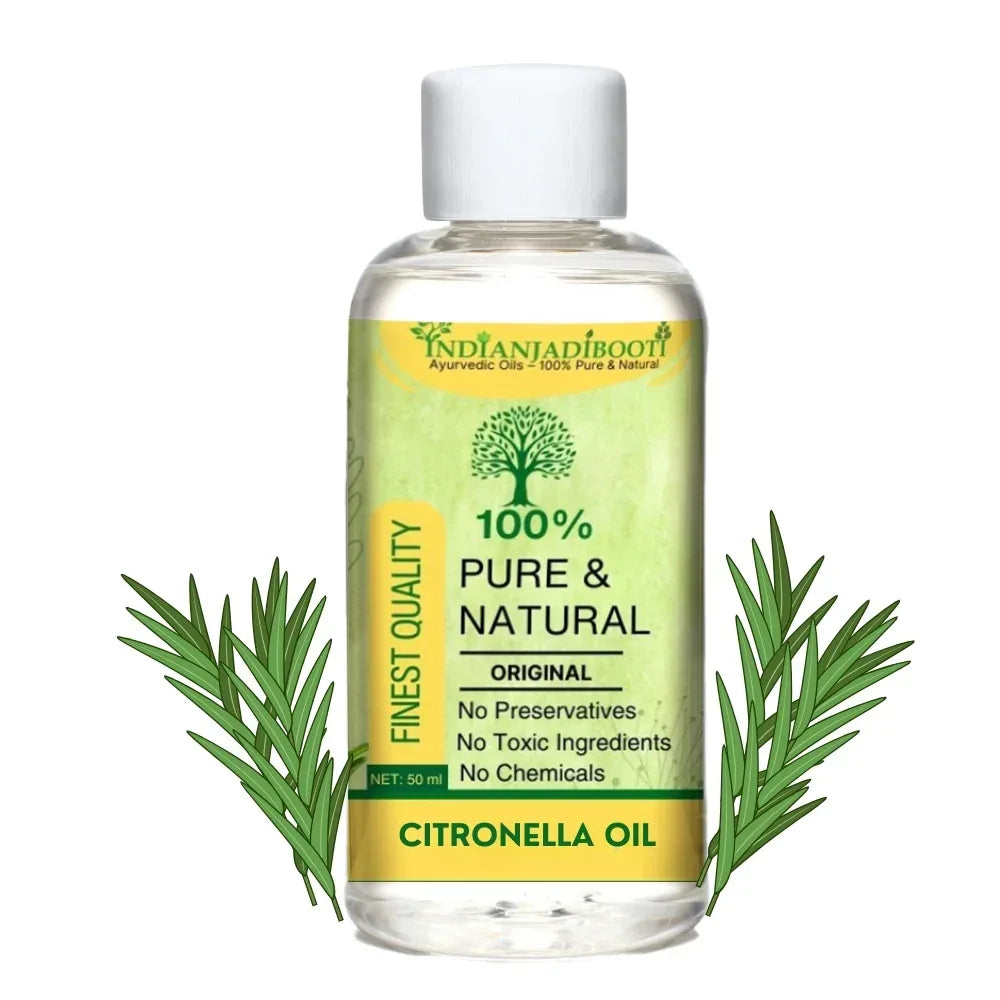 Citronella (Oil) (Tel) (Tailam) - Cymbopogon Nardus (Anti Mosquito, Insect Repellent, Fragrance, Skin & Hair Care) (Lemon Fragrance) by IndianJadiBooti - indianjadibooti