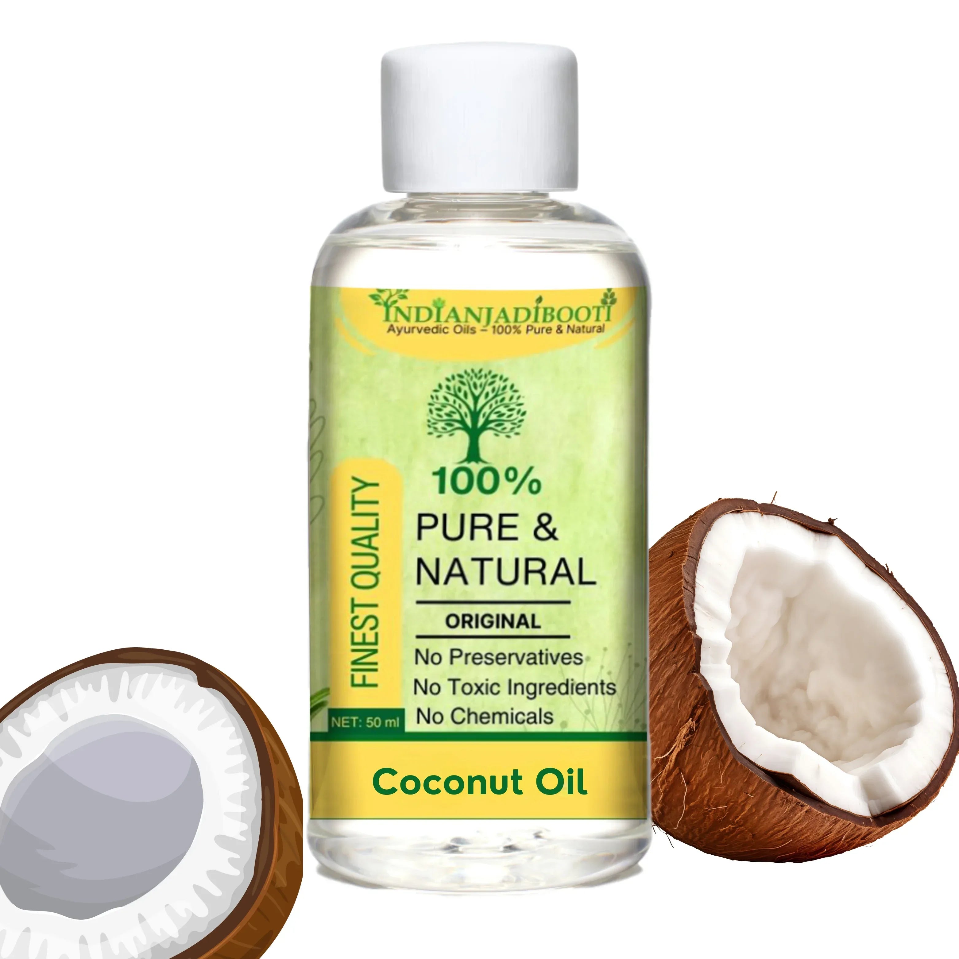 Coconut Edible (Wood Pressed) (Oil) (100% Pure) - Nariyal (Tel) - Khopra (Tailam) - Sukha Gola - Cocos Nucifera by IndianJadiBooti - indianjadibooti
