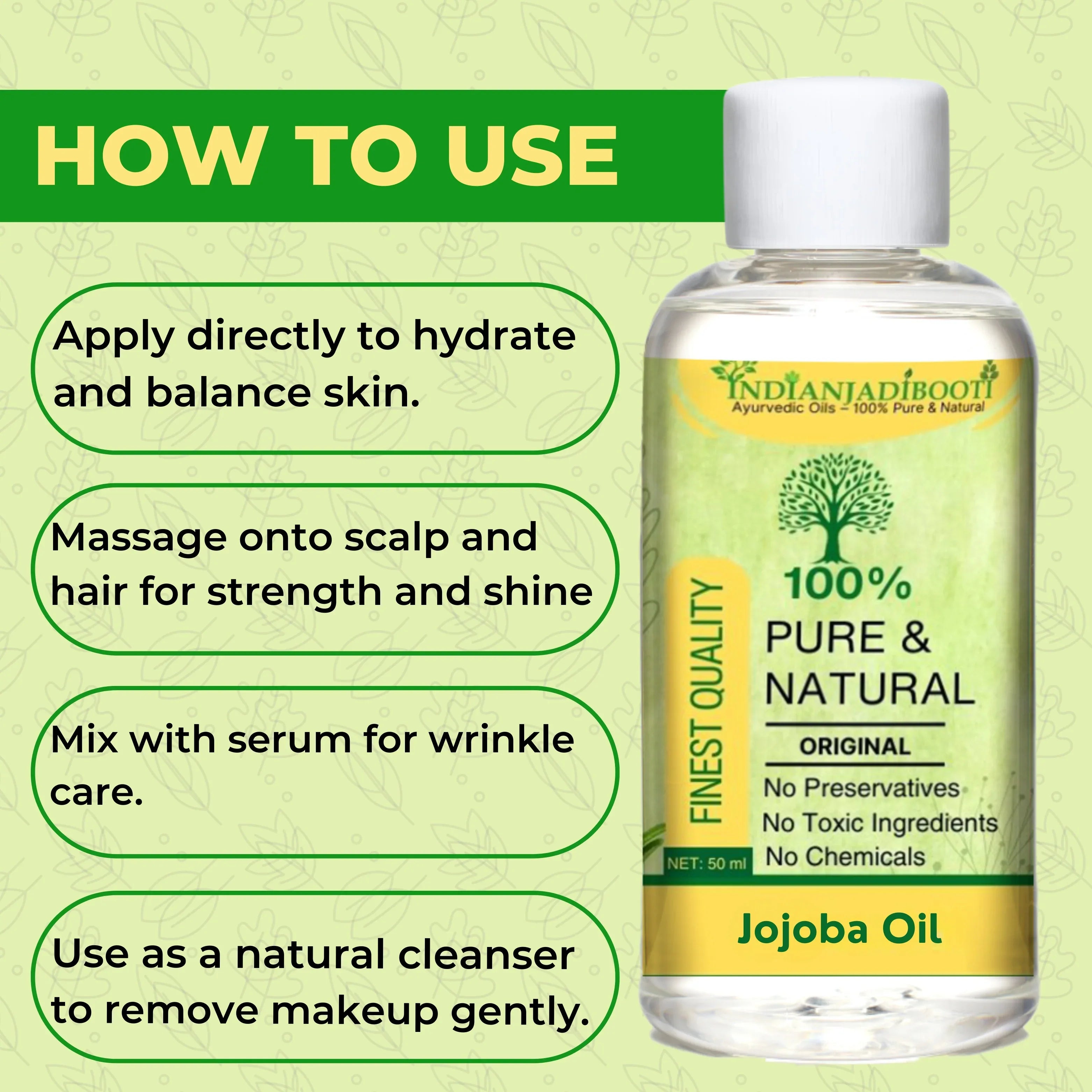 Jojoba Edible (Essential) (Oil) - Simmondsia Chinensis (Tel) (For Skin Care & Hair Care) by IndianJadiBooti - indianjadibooti