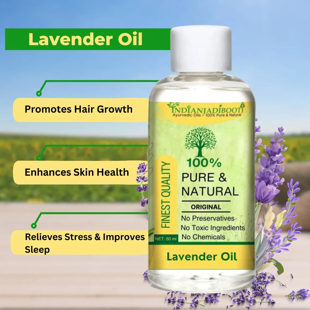 Lavender (Essential) (Oil) - Lavendula Stoechas (Tel) - Dharu (Tailam) by IndianJadiBooti (For Skin, Hair Growth and Aromatherapy) - indianjadibooti