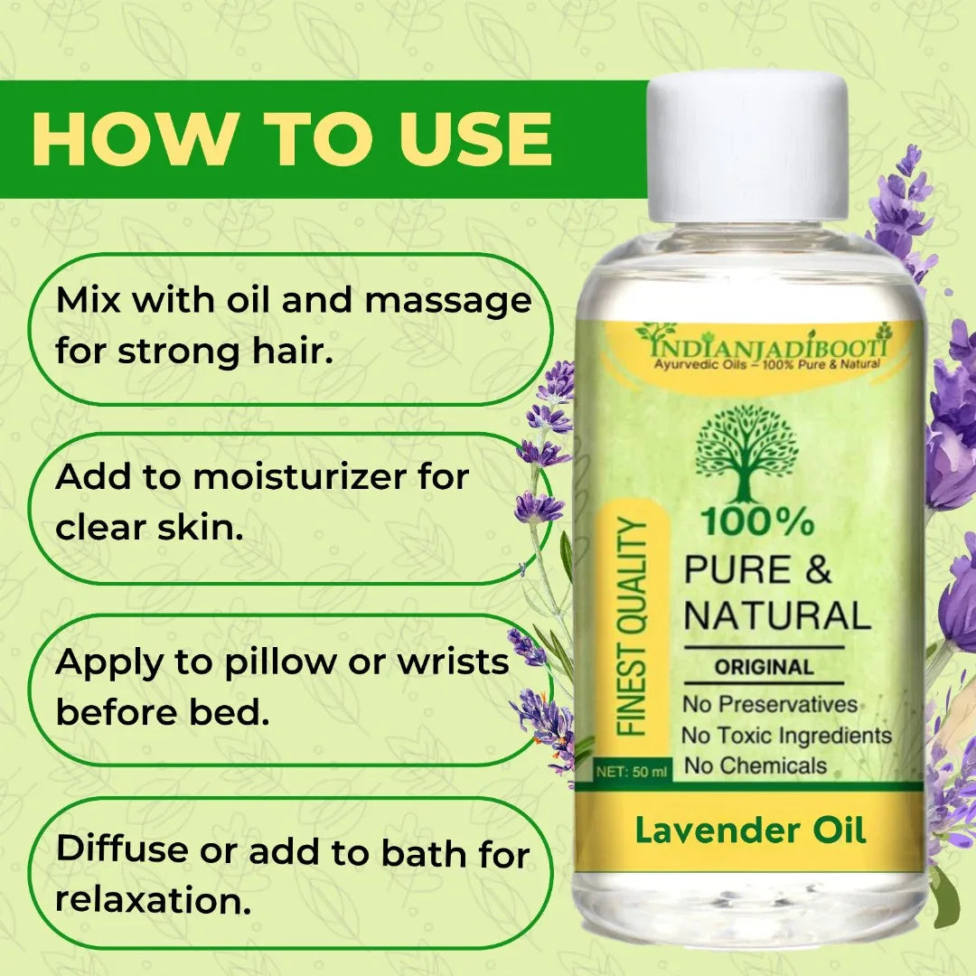 Lavender (Essential) (Oil) - Lavendula Stoechas (Tel) - Dharu (Tailam) by IndianJadiBooti (For Skin, Hair Growth and Aromatherapy) - indianjadibooti