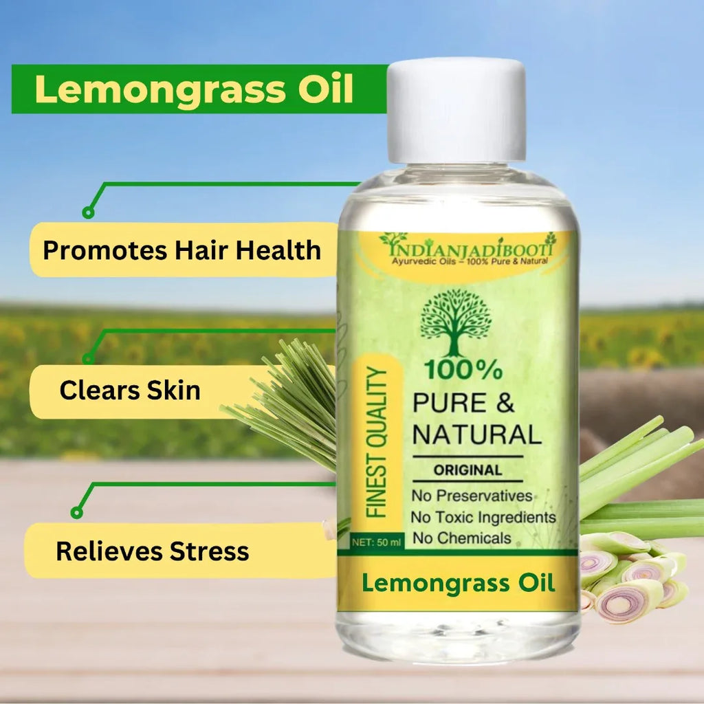 Lemon Grass Edible (Essential) (Oil) - Jarakush (Tel) - Fever Grass - Cymbopogon Citratus by IndianJadiBooti - indianjadibooti
