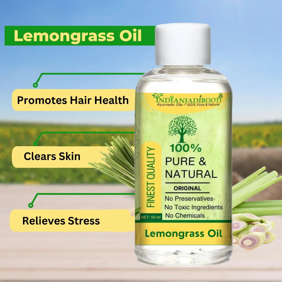 Lemon Grass Edible (Essential) (Oil) - Jarakush (Tel) - Fever Grass - Cymbopogon Citratus by IndianJadiBooti - indianjadibooti