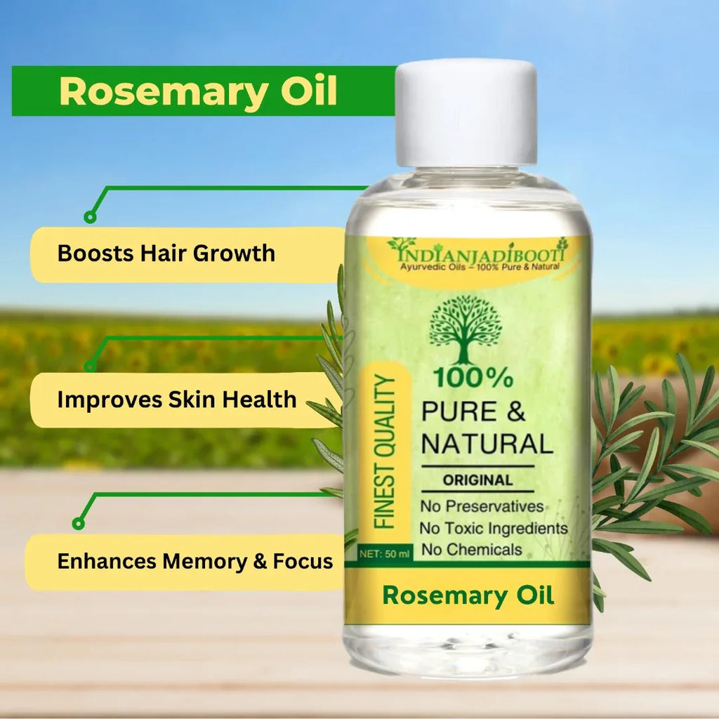 Rosemary (Essential) (Oil) - Gulmehendi (Tel) - Rosmarinus Officinalis - Gulmehandi (Tailam) - Salvia Rosmarinus by IndianJadiBooti - indianjadibooti