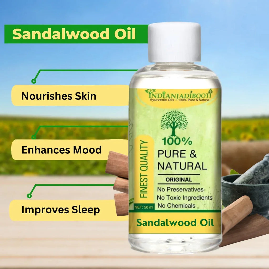 Sandalwood (White) Essential (Oil) - Safed Chandan (Tel) - Santalum Album by IndianJadiBooti - indianjadibooti