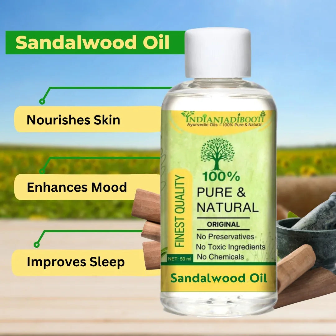 Sandalwood (White) Essential (Oil) - Safed Chandan (Tel) - Santalum Album by IndianJadiBooti - indianjadibooti
