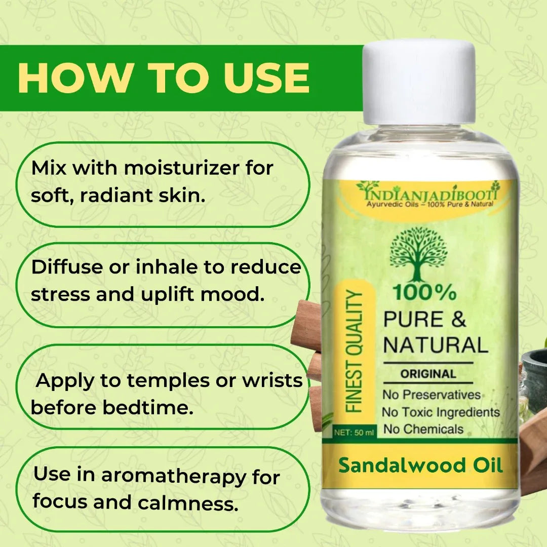 Sandalwood (White) Essential (Oil) - Safed Chandan (Tel) - Santalum Album by IndianJadiBooti - indianjadibooti