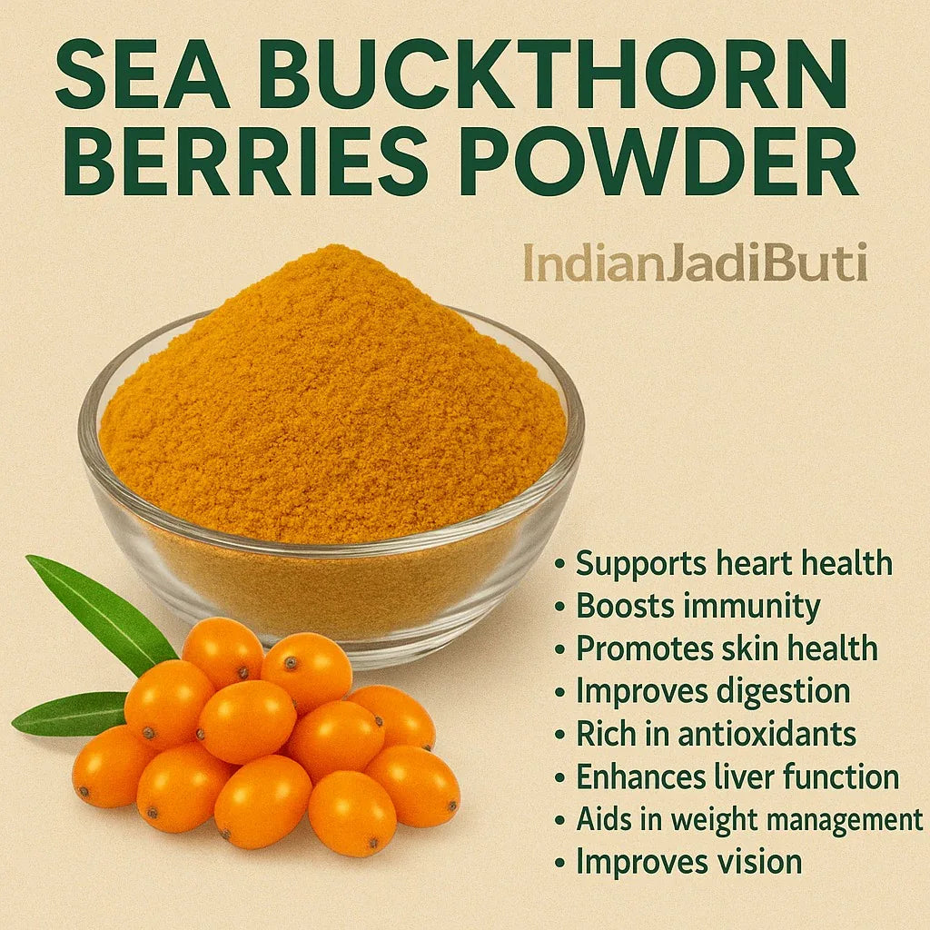 Sea Buckthorn (Berries) (Grated) (Powder) - Hippophae Rhamnoides - Nourishes Skin - Rich in Fatty Acids by IndianJadiBooti - indianjadibooti