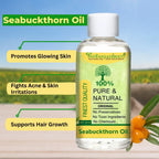 Sea buckthorn Edible (Cold Pressed) (Carrier) (Oil) - Hippophae Rhamnoides - (For Face and Skin) by IndianJadiBooti - indianjadibooti