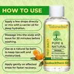 Sea buckthorn Edible (Cold Pressed) (Carrier) (Oil) - Hippophae Rhamnoides - (For Face and Skin) by IndianJadiBooti - indianjadibooti