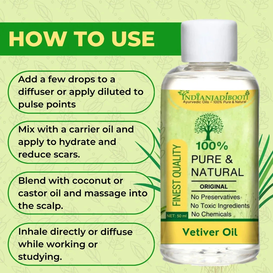 Vetiver Edible (Essential) (Oil) - Khas (Tel) - Khus (Tailam) - Ushira - Vala - Lavancha - Vetti Veru - Coleus Vettiveroides - Vilamichai Ver - Valak - Vetiveria Zizanioides - Kas Ramacham by IndianJadiBooti - indianjadibooti